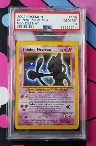 Psa 10 Shining Mewtwo 109105 Neo Destiny Gem Mint 109 Pokemon Card Triple Star