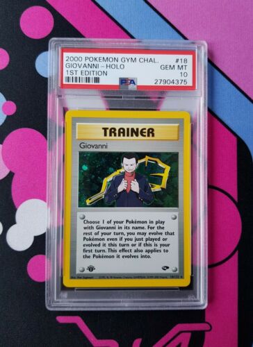 Pokemon Card 1st Edition Psa 10 Giovanni 18132 Holo Gym Challenge Gem Mint 18