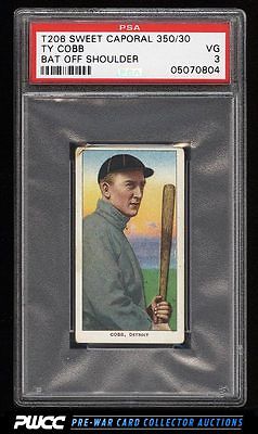 190911 T206 Ty Cobb BAT OFF SHOULDER PSA 3 VG PWCC