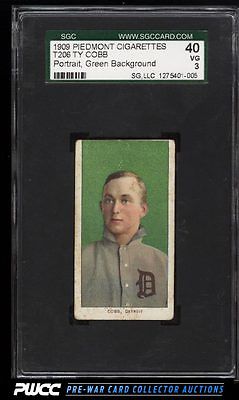 190911 T206 Ty Cobb GREEN PORTRAIT SGC 340 VG PWCC