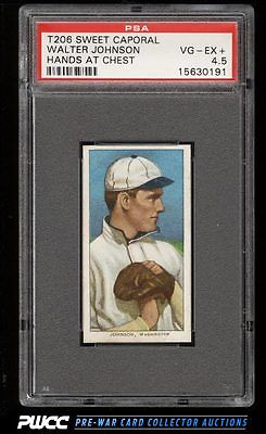 190911 T206 Walter Johnson HANDS AT CHEST SC FACTORY 42 PSA 45 VGEX PWCC