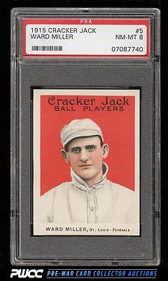 1915 Cracker Jack Ward Miller 5 PSA 8 NMMT PWCC