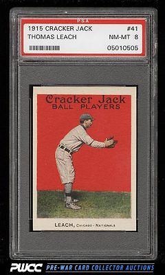 1915 Cracker Jack Thomas Leach 41 PSA 8 NMMT PWCC