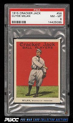 1915 Cracker Jack Clyde Milan 56 PSA 8 NMMT PWCC