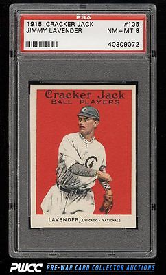 1915 Cracker Jack Jimmy Lavender 105 PSA 8 NMMT PWCC