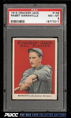 1915 Cracker Jack Rabbit Maranville 136 PSA 8 NMMT PWCC