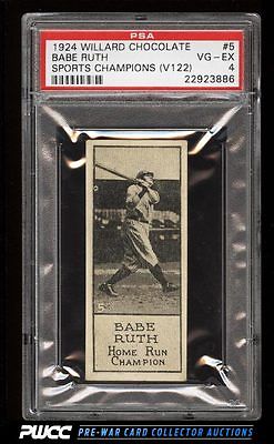 1924 V122 Willard Chocolate Sports Champions Babe Ruth 5 PSA 4 VGEX PWCC