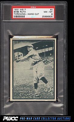 1931 W517 Strip Card Babe Ruth THROWING 4 PSA 8 NMMT PWCC