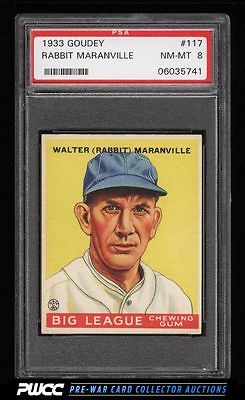 1933 Goudey Rabbit Maranville 117 PSA 8 NMMT PWCC