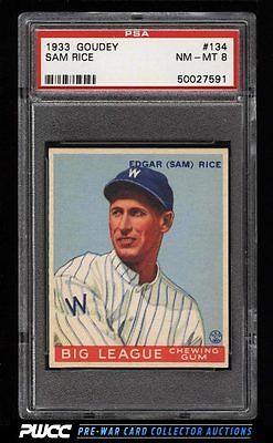 1933 Goudey Sam Rice 134 PSA 8 NMMT PWCC