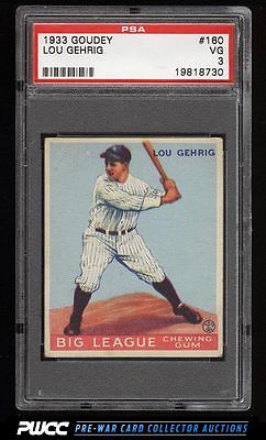 1933 Goudey Lou Gehrig 160 PSA 3 VG PWCC