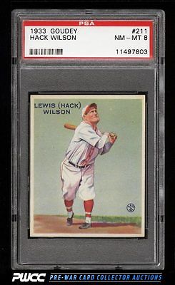 1933 Goudey Hack Wilson 211 PSA 8 NMMT PWCC