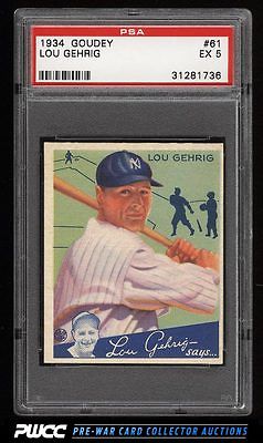 1934 Goudey Lou Gehrig 61 PSA 5 EX PWCC