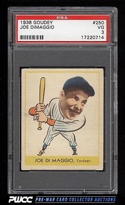 1938 Goudey Joe DiMaggio ROOKIE RC 250 PSA 3 VG PWCC