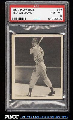 1939 Play Ball Ted Williams ROOKIE RC 92 PSA 8 NMMT PWCC