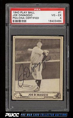 1940 Play Ball Joe DiMaggio PSADNA AUTO 1 PSA 4 VGEX PWCC