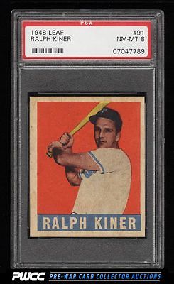 1948 Leaf Ralph Kiner ROOKIE RC 91 PSA 8 NMMT PWCC