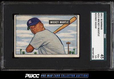 1951 Bowman Mickey Mantle ROOKIE RC 253 SGC 3545 VG PWCC