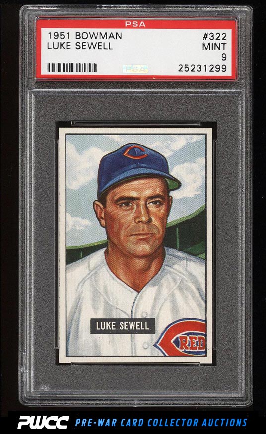 1951 Bowman Luke Sewell 322 PSA 9 MINT PWCC