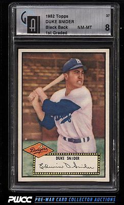 1952 Topps Duke Snider BLACK BACK 37 GAI 8 NMMT PWCC