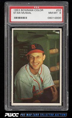 1953 Bowman Color Stan Musial 32 PSA 8 NMMT PWCC