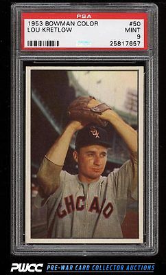 1953 Bowman Color Lou Kretlow 50 PSA 9 MINT PWCC