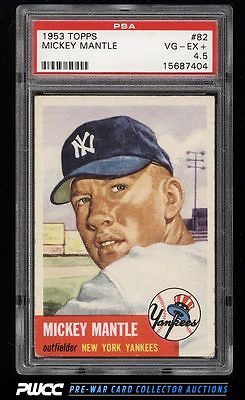 1953 Topps Mickey Mantle SHORT PRINT 82 PSA 45 VGEX PWCC