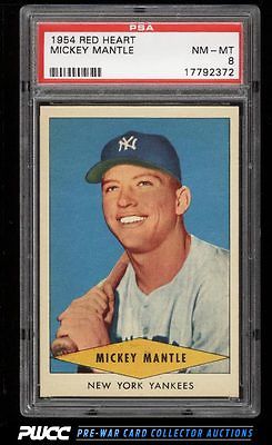 1954 Red Heart Mickey Mantle PSA 8 NMMT PWCC