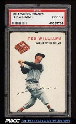 1954 Wilson Franks Ted Williams PSA 2 GD PWCC