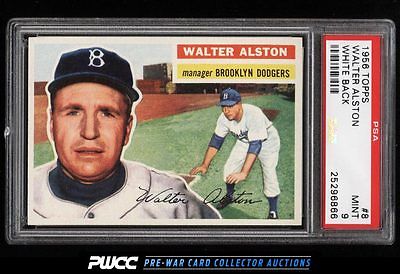 1956 Topps Walter Alston WHITE BACK 8 PSA 9 MINT PWCC