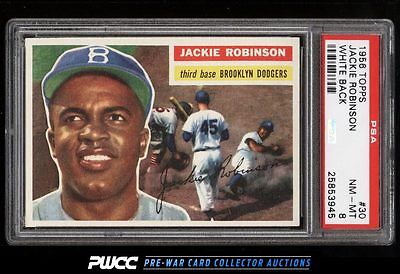 1956 Topps Jackie Robinson WHITE BACK 30 PSA 8 NMMT PWCC