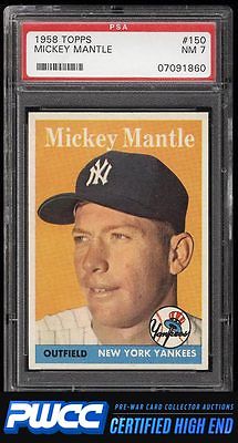 1958 Topps Mickey Mantle 150 PSA 7 NRMT PWCCHE