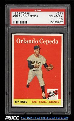 1958 Topps Orlando Cepeda ROOKIE RC 343 PSA 85 NMMT PWCC