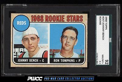 1968 Topps Johnny Bench ROOKIE RC 247 SGC 8592 NMMT PWCC