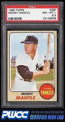 1968 Topps Mickey Mantle 280 PSA 85 NMMT PWCCHE