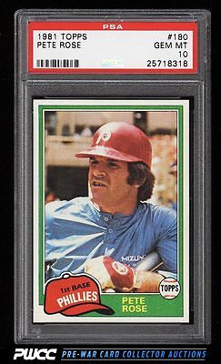 1981 Topps Pete Rose 180 PSA 10 GEM MINT PWCC