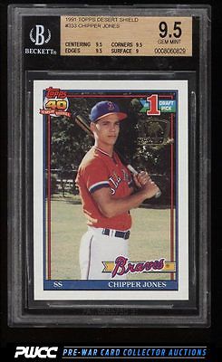 1991 Topps Desert Shield Chipper Jones ROOKIE RC 333 BGS 95 GEM MINT PWCC