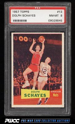 1957 Topps Basketball Dolph Schayes ROOKIE RC 13 PSA 8 NMMT PWCC