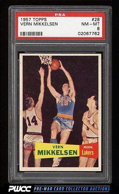 1957 Topps Basketball Vern Mikkelsen SP ROOKIE RC 28 PSA 8 NMMT PWCC