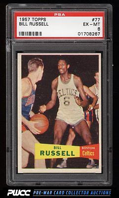 1957 Topps Basketball Bill Russell SP ROOKIE RC 77 PSA 6 EXMT PWCC