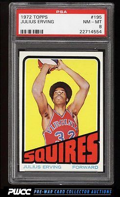 1972 Topps Basketball Julius Erving ROOKIE RC 195 PSA 8 NMMT PWCC