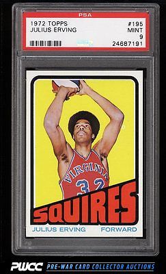 1972 Topps Basketball Julius Erving ROOKIE RC 195 PSA 9 MINT PWCC