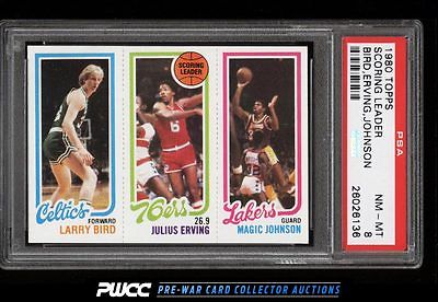 1980 Topps Basketball Larry Bird  Magic Johnson ROOKIE RC PSA 8 NMMT PWCC