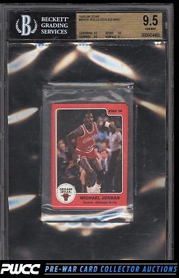 198586 Star BBall Bulls Sealed Team Bag Michael Jordan ROOKIE RC BGS 95 PWCC