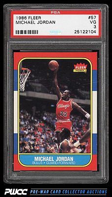 1986 Fleer Basketball Michael Jordan ROOKIE RC 57 PSA 3 VG PWCC