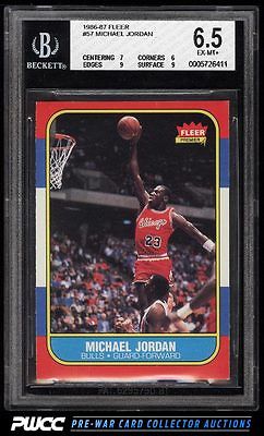 1986 Fleer Basketball Michael Jordan ROOKIE RC 57 BGS 65 EXMT PWCC