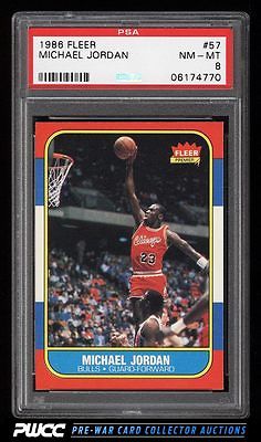 1986 Fleer Basketball Michael Jordan ROOKIE RC 57 PSA 8 NMMT PWCC