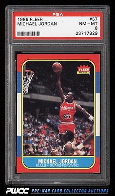 1986 Fleer Basketball Michael Jordan ROOKIE RC 57 PSA 8 NMMT PWCC