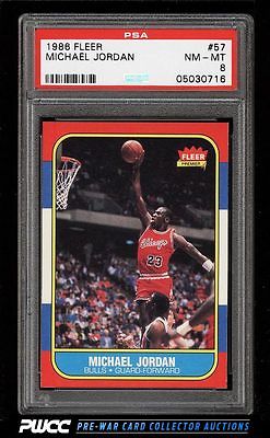 1986 Fleer Basketball Michael Jordan ROOKIE RC 57 PSA 8 NMMT PWCC