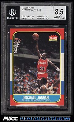 1986 Fleer Basketball Michael Jordan ROOKIE RC 57 BGS 85 NMMT PWCC